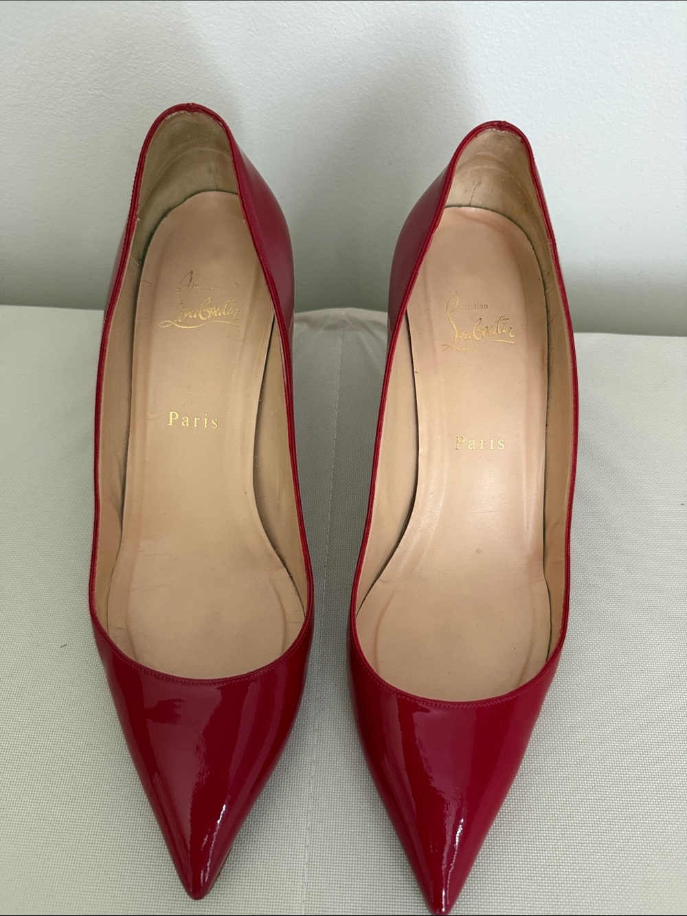 Christian Louboutin Red Patent Pointed-Toe Pumps